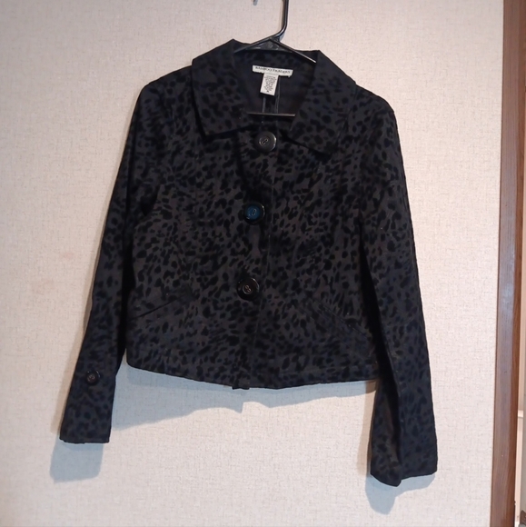 Bamboo Traders . Black Animal Print  jacket Size M - Picture 1 of 7